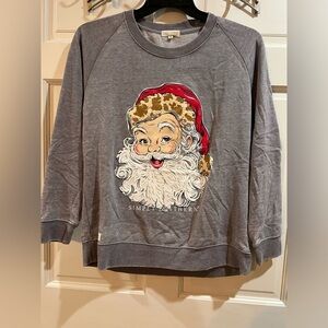 SIMPLY SOUTHERN SANTA HOLIDAY LONG SLEEVE CREW SWEATSHIRT Size Small